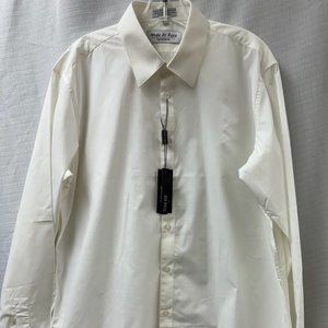 Moda Di Raza Creamy White Slim Fit Men's Dress Shirt NWT 17-1/2